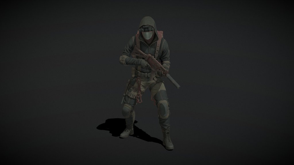 Stealth Gunner with Night Vision [MESHY 6]