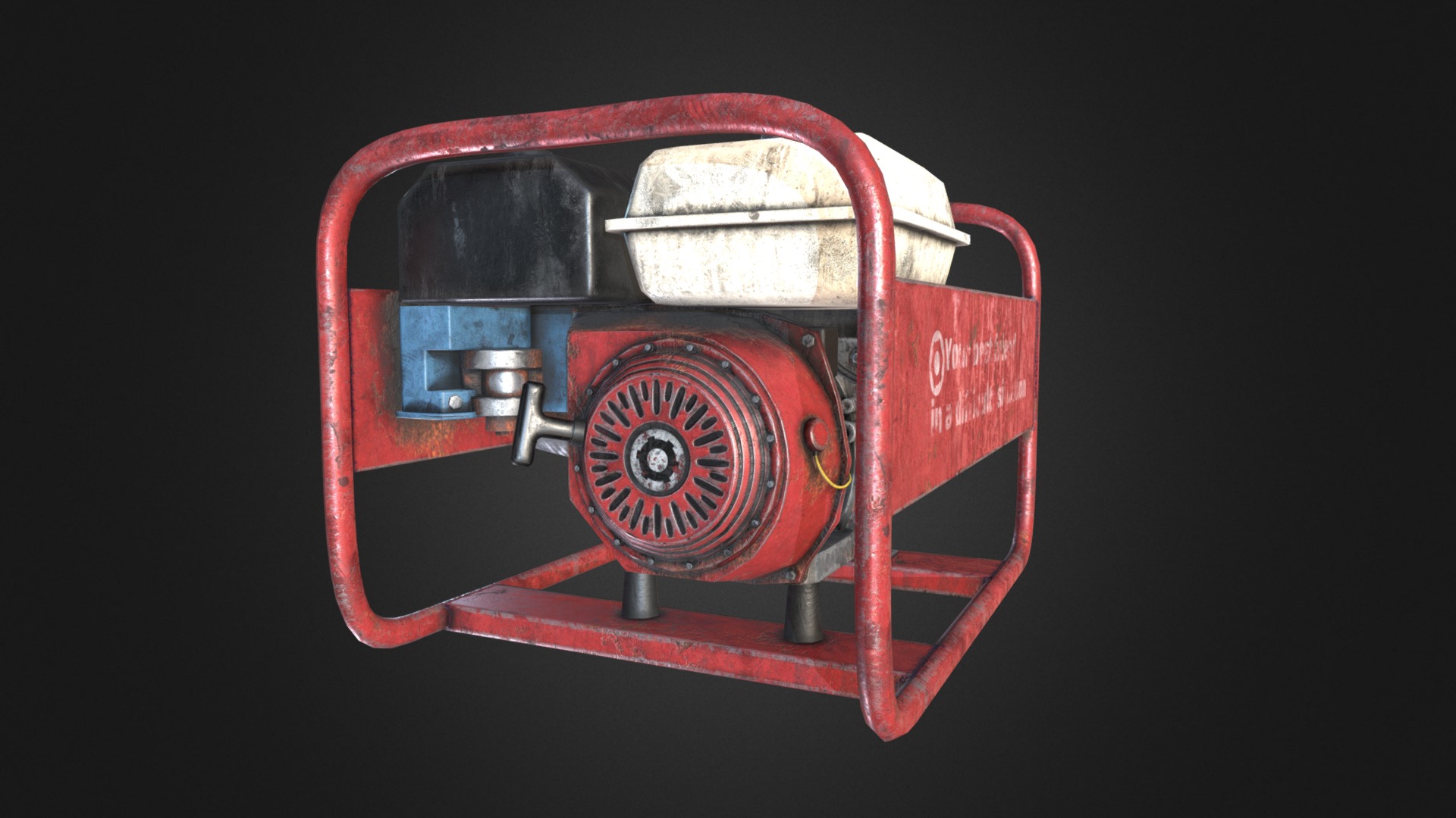 3D model Old Generator - This is a 3D model of the Old Generator. The 3D model is about a red and blue car.