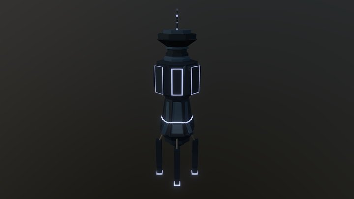 Sci-Fi Communication Tower 3D Model