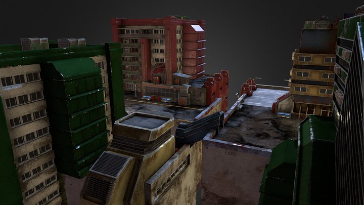 Futuristic City Chunk ( 4 runner) 3D Model
