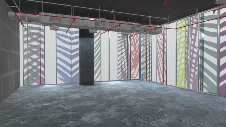 Oficina vacia_Baked light 3D Model