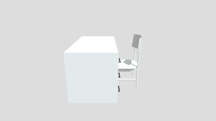 Study Table Chair 3D Model