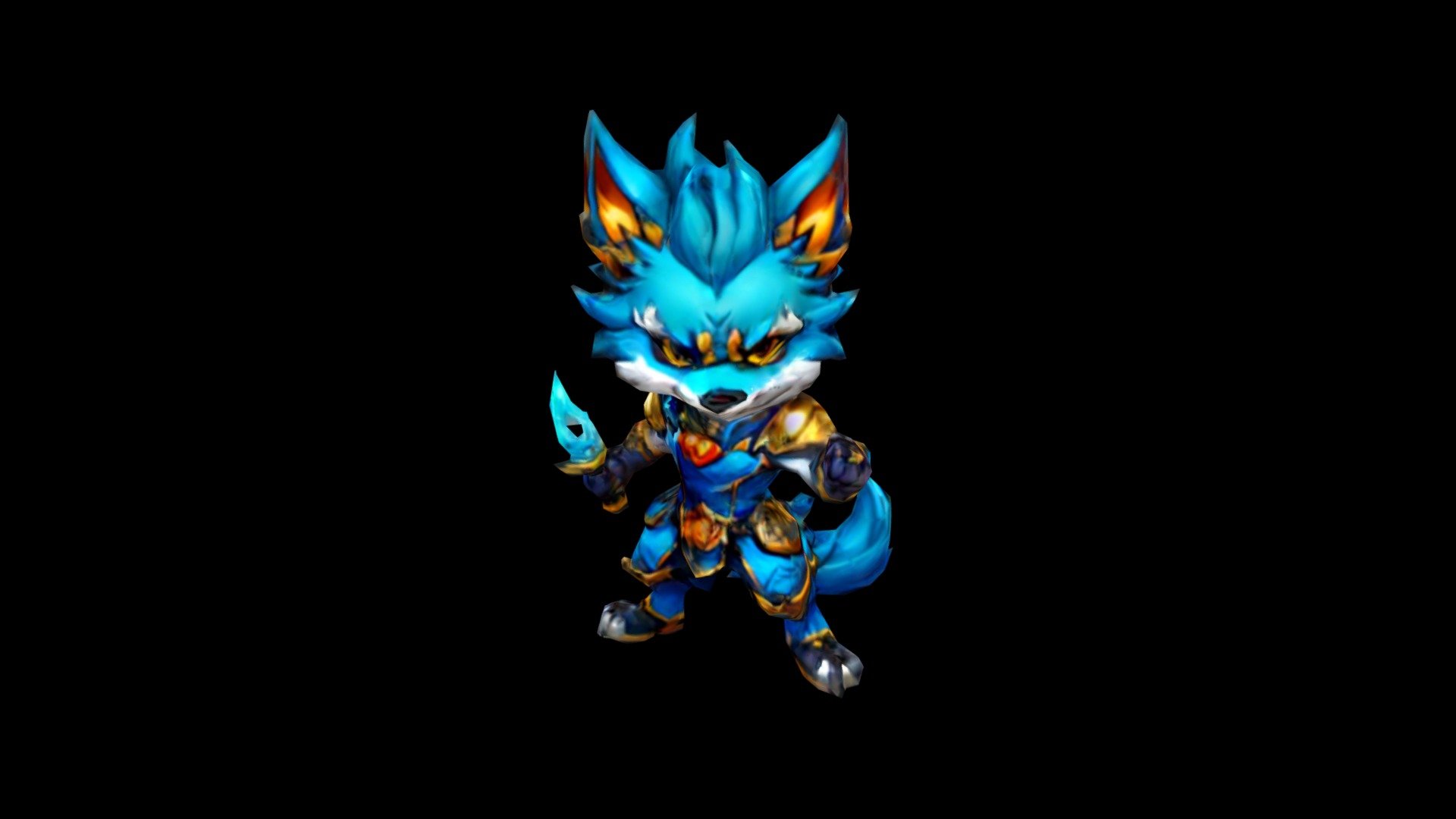 An anime-style illustration of a ferocious blue - Download Free 3D ...