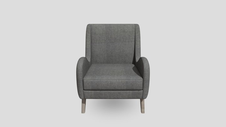 Tusk Occasional Chair with Armrest 3D Model