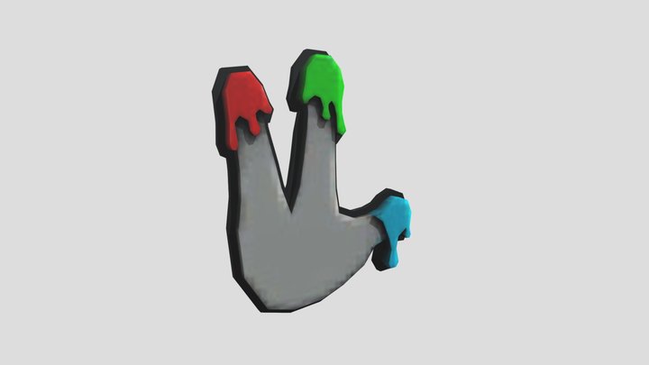 Finger Painter Badge 3D Model