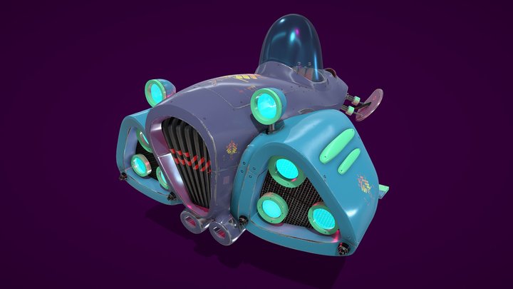 Humoro sci fi cyberpunk Aircraft game ready NO.6 3D Model