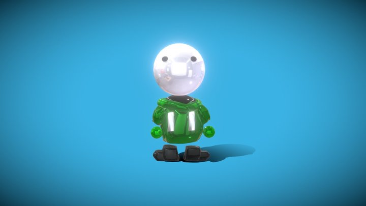 low poly cute chareter animated 3D Model