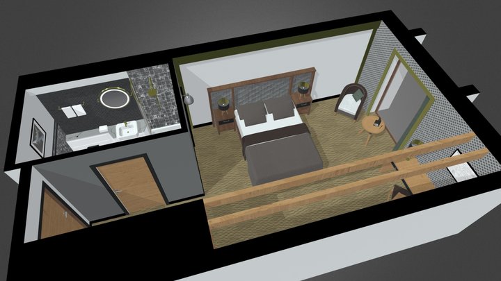 Hotel - Standard Bedroom 3D Model