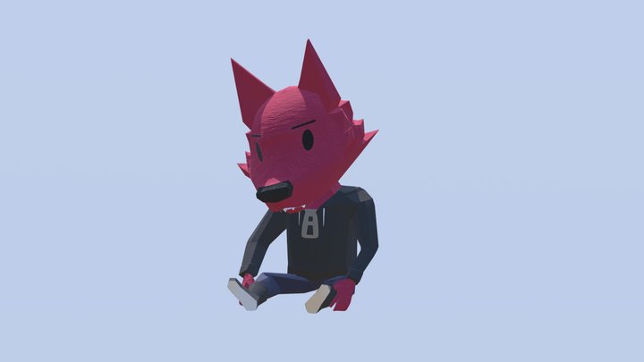 Voxel Sitting (low poly) 3D Model