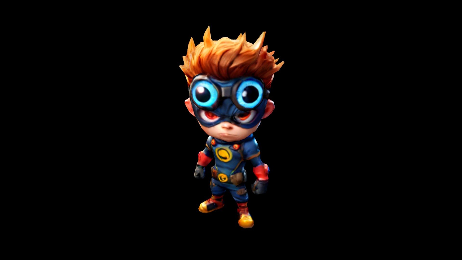 In the image, there is a character with red spik - Download Free 3D ...