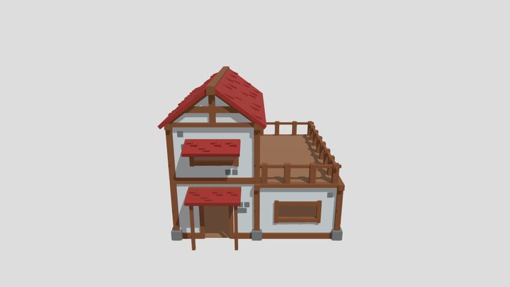 Low Poly Modular House 3D Model