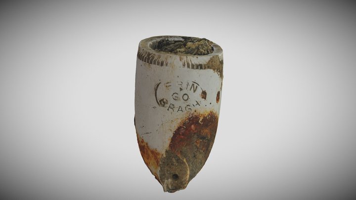 Clay pipe with 'Erin go Bragh' Stamp 3D Model