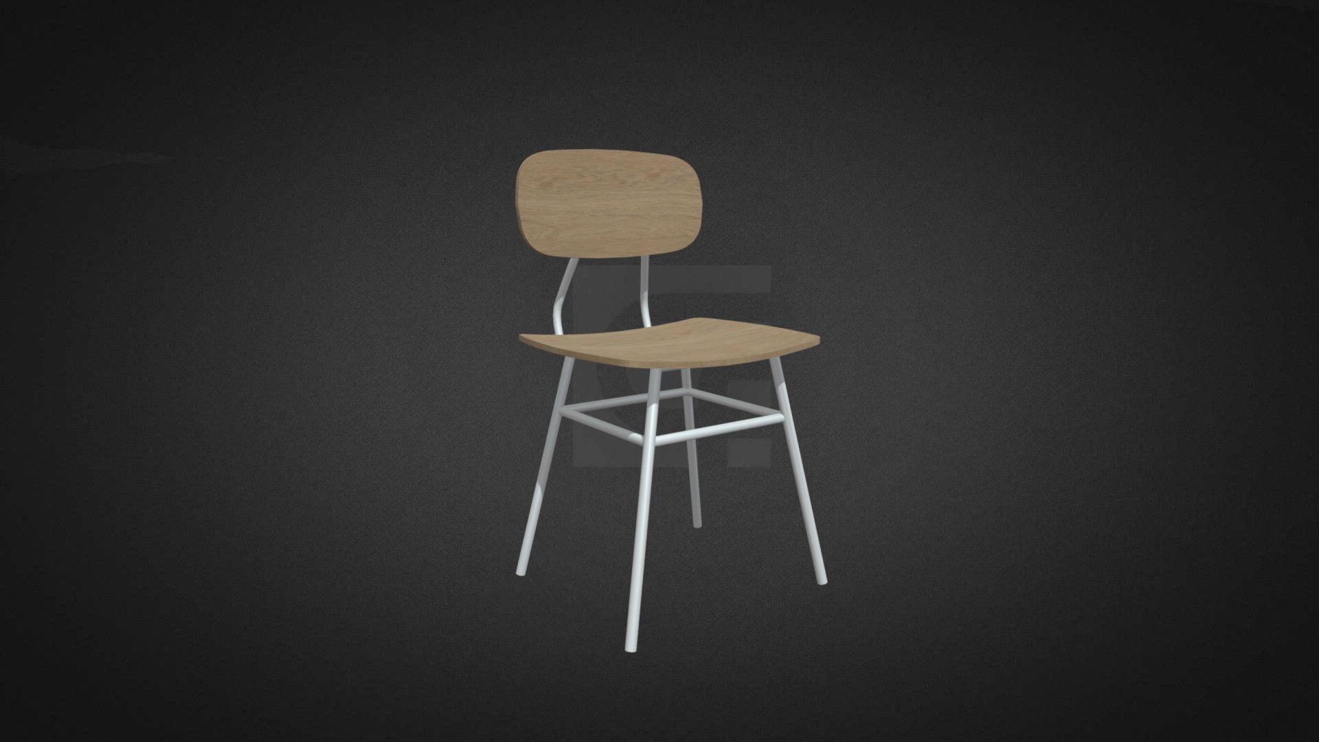 3D model Florence Side Chair Hire - This is a 3D model of the Florence Side Chair Hire. The 3D model is about a chair on a black background.