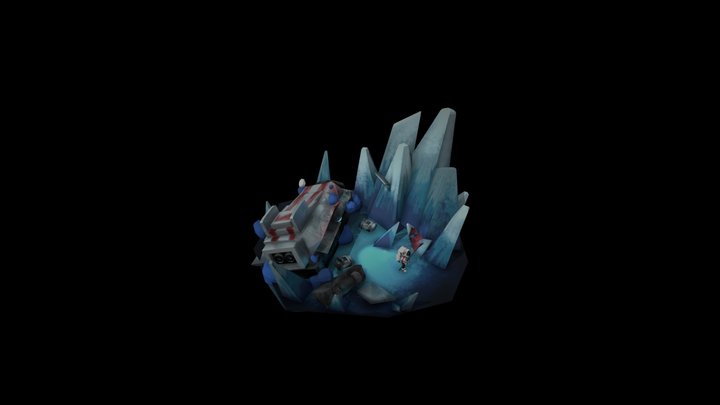 Spaceship Crash - 3D Diorama 3D Model