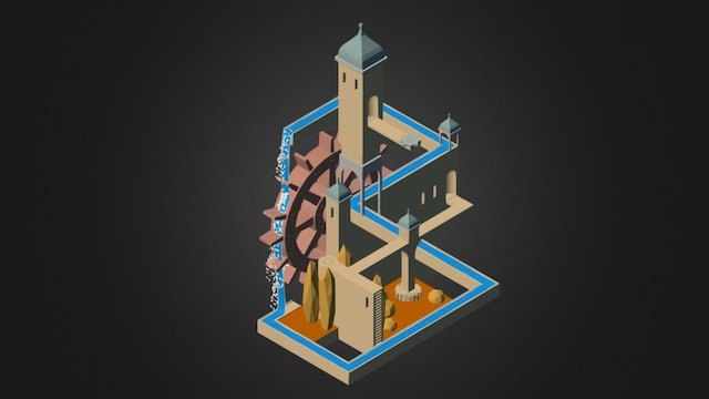 Monument Valley Isometrique 3D Model