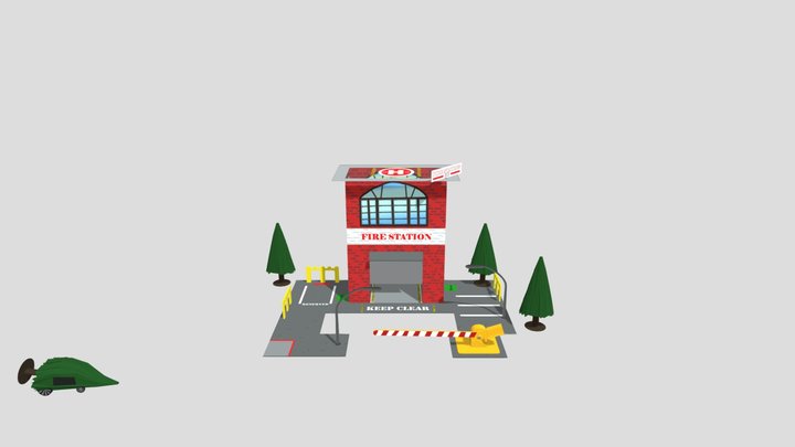 Fire Station 3D Model