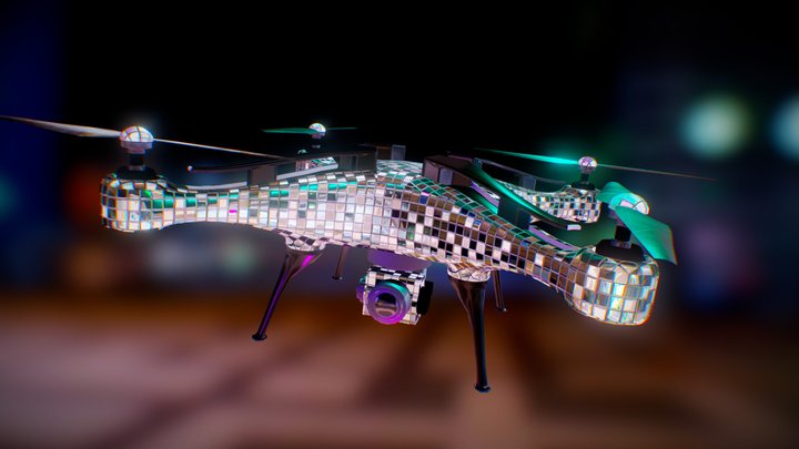 Free Disco Drone : Full Pack In Description 3D Model