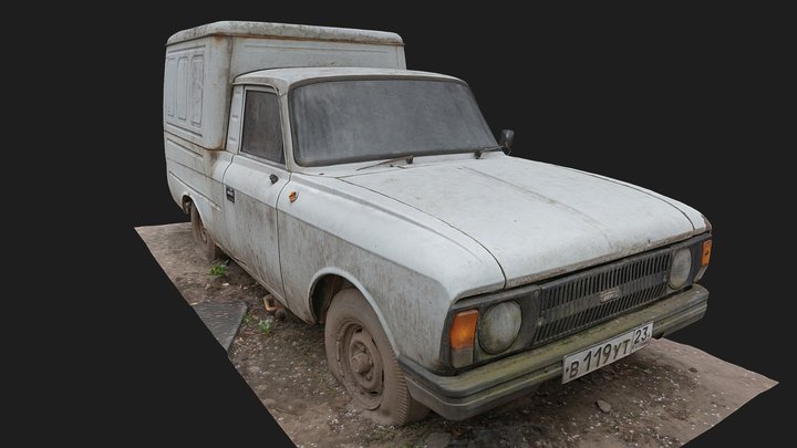 Abandoned Soviet Car — IZH-2715 "Пирожок" 3D Model