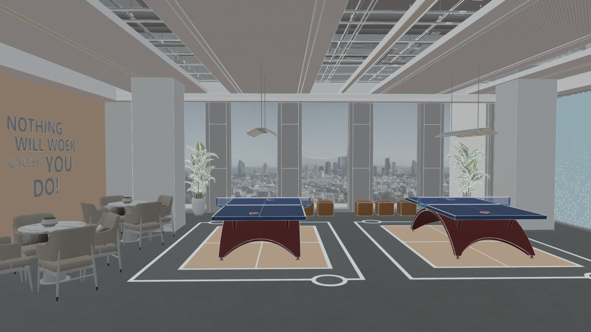 table tennis room 3D model by sjm19973 [b97986c] Sketchfab