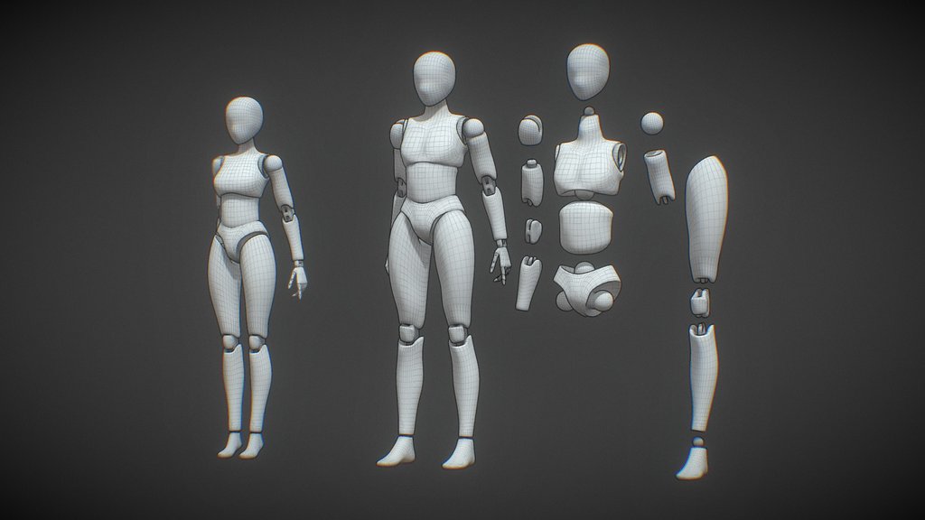 Ball Joint Doll Rigged Basemesh - Male Ver.