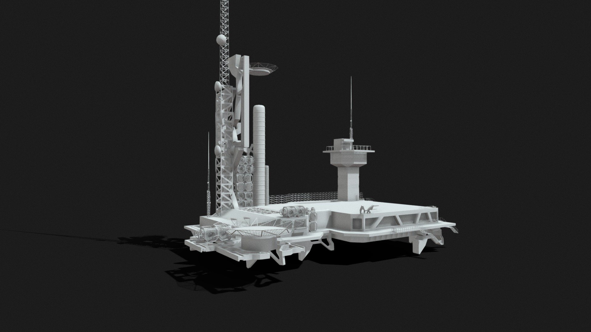 futuristic spaceship launch pad - Buy Royalty Free 3D model by ...