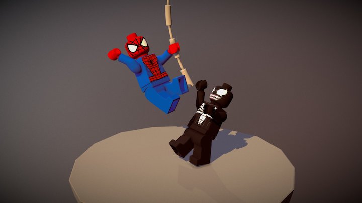 Lego Characters- Spidey Vs Venom 3D Model
