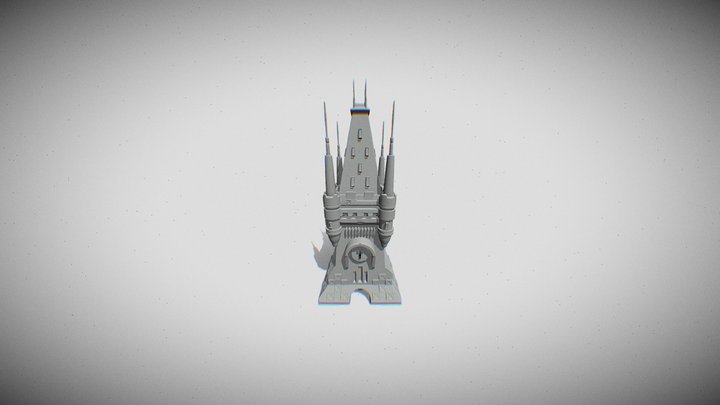 Palatul Culturii, Iasi - Turn Stilizat 3D Model
