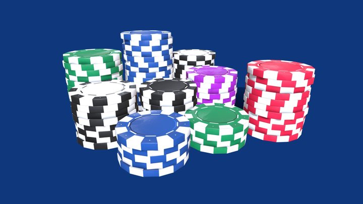 Casino chips - Low poly 3D Model