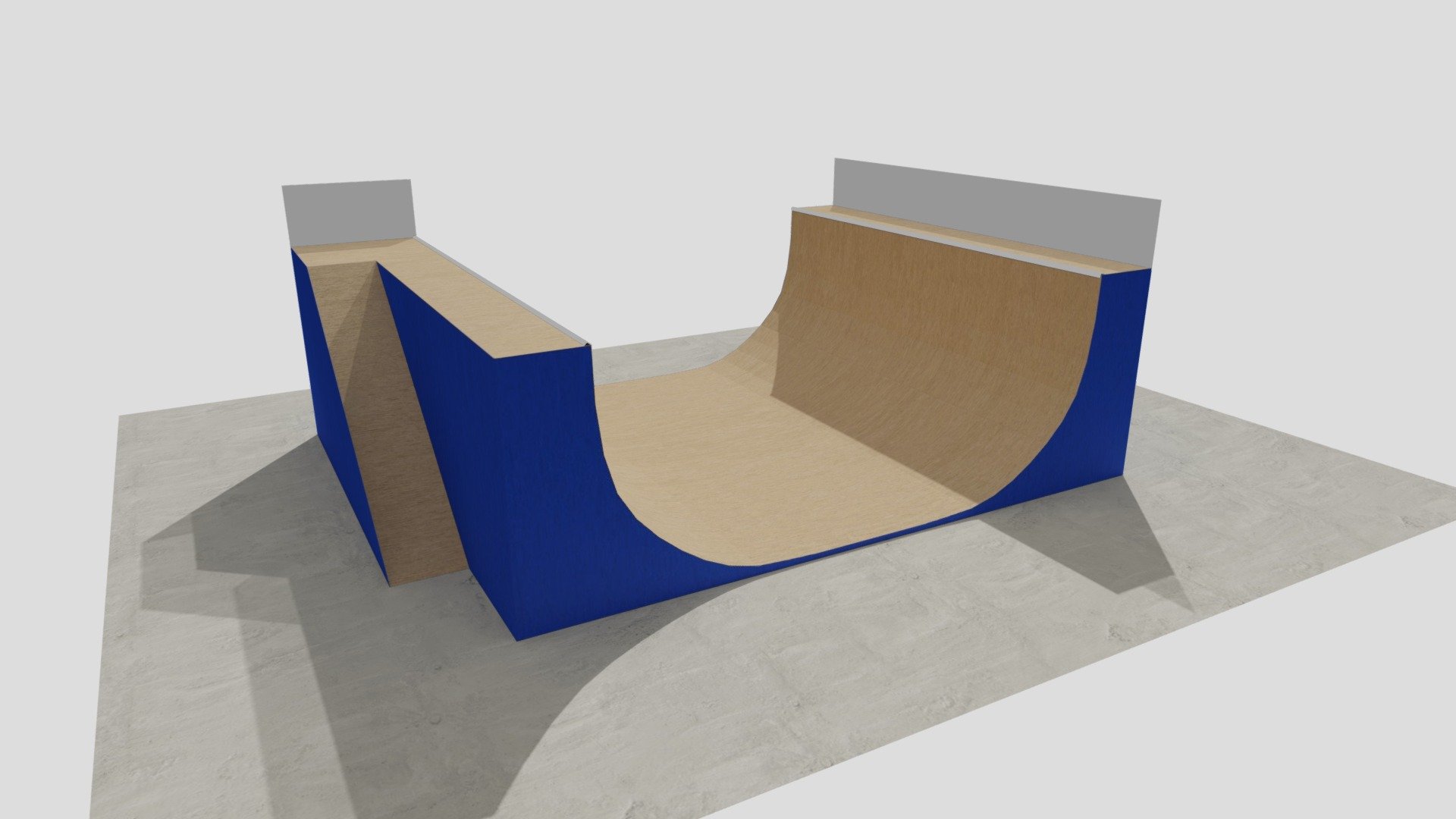 Halfpipe Skatepark Ramp - Low Poly Baked - Download Free 3d Model By 