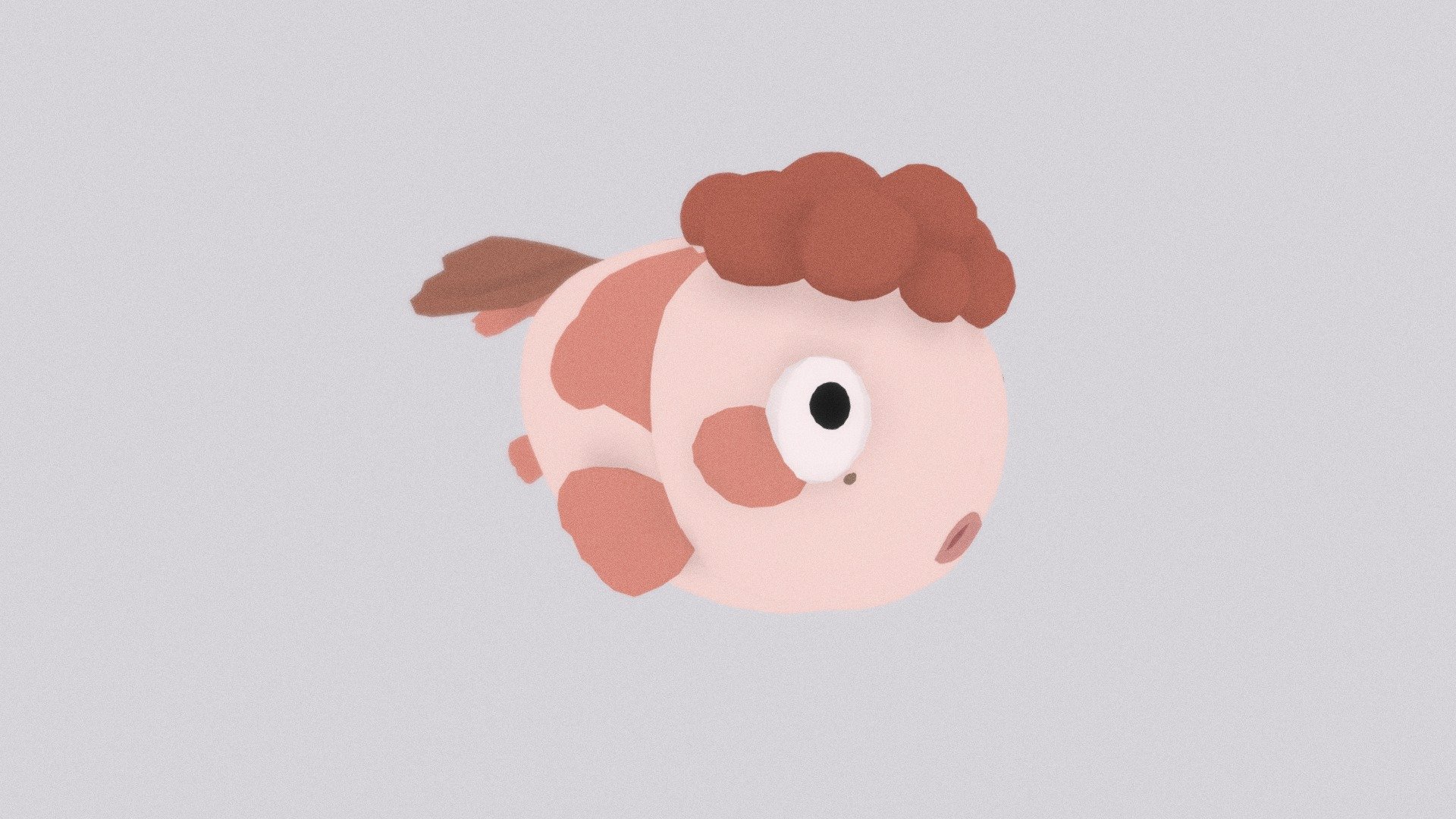Ponpon - stylized goldfish fish vertex colored