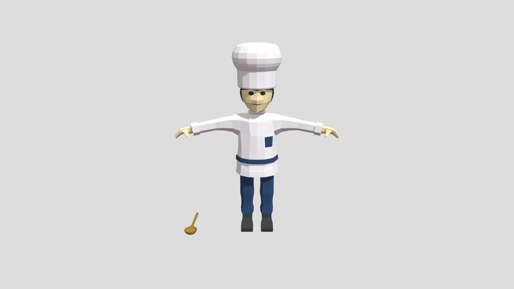 Low Poly Chef Rigged