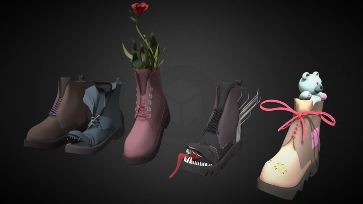 XYZ School. Boots 3D Model