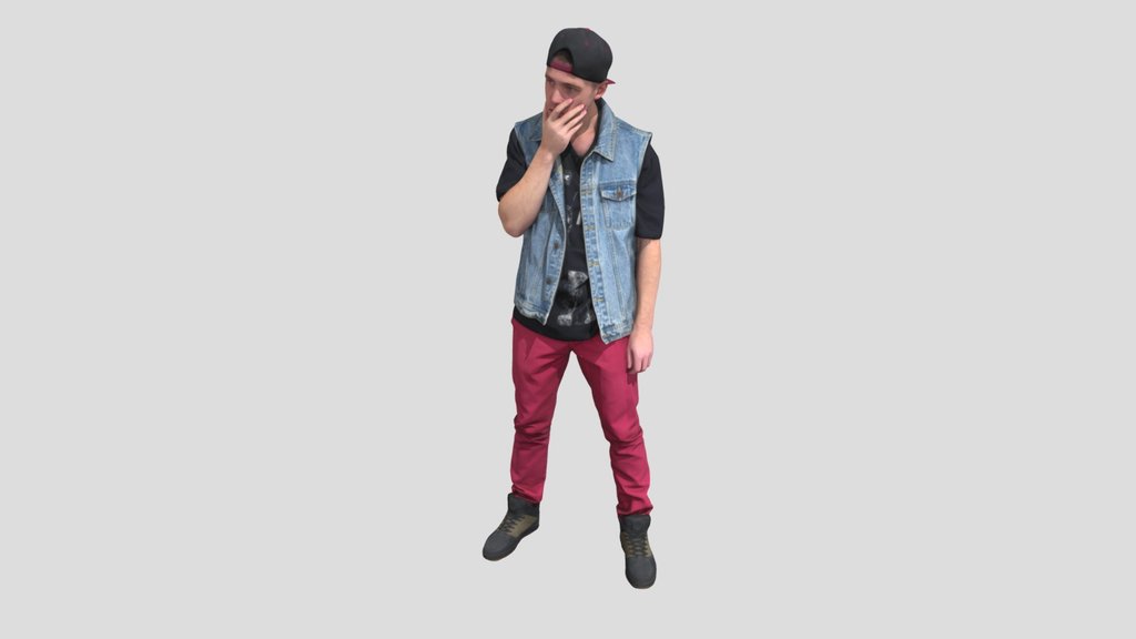 Young Rapper In Red Pants