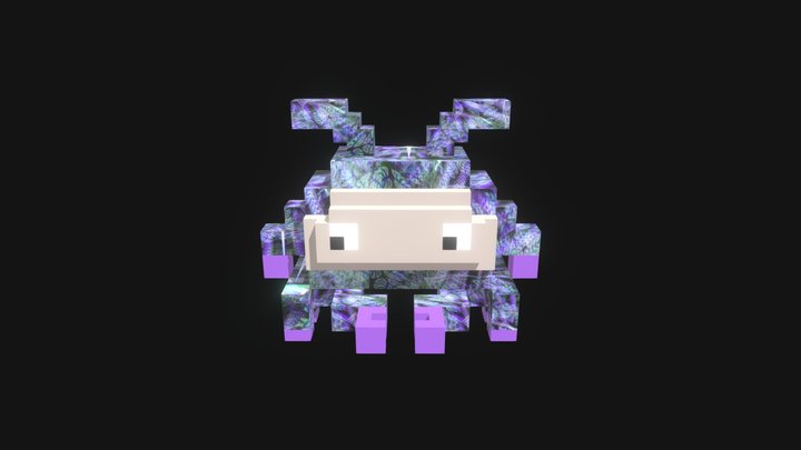 Fractal 420-Crab Invader #06 by @NFT INVADERZ 3D Model