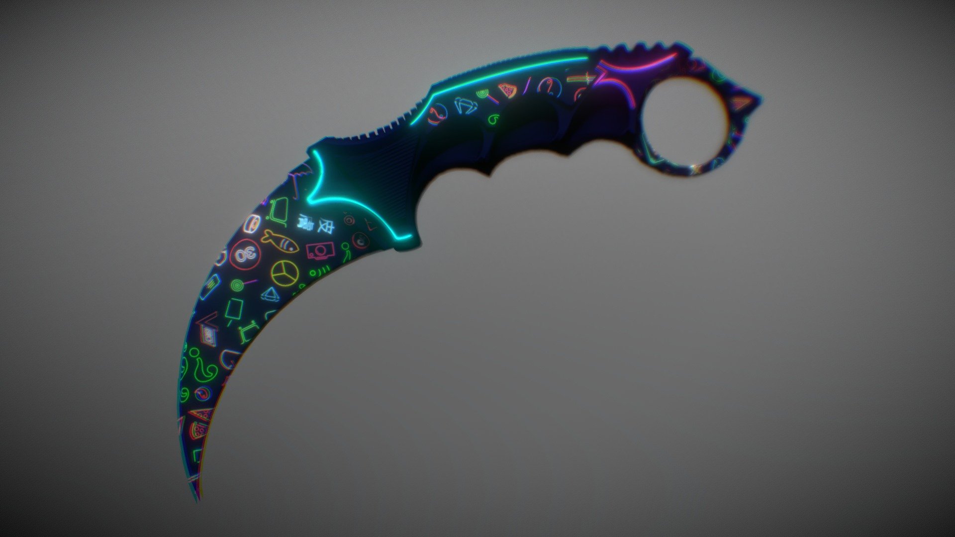 Karambit | Japanese Neons - 3D model by vnci [b9899fc] - Sketchfab