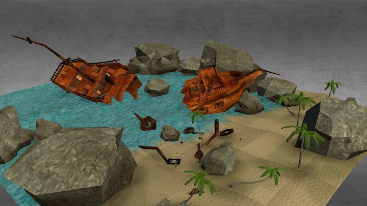 Galeon Pirate_shipwreck 3D Model