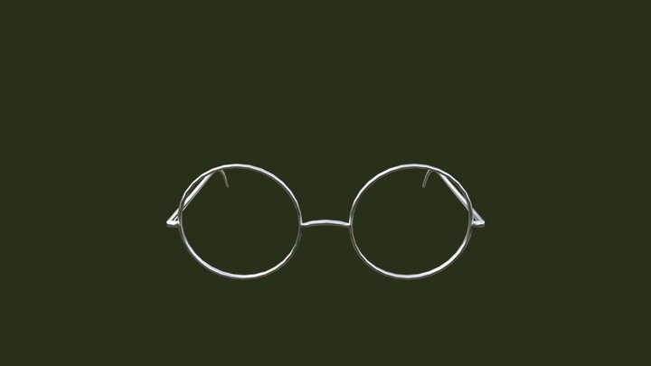Cirlce Glasses LOW POLY 3D Model