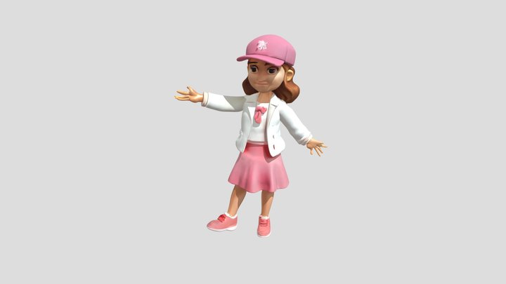 Little cute girl 3D Model
