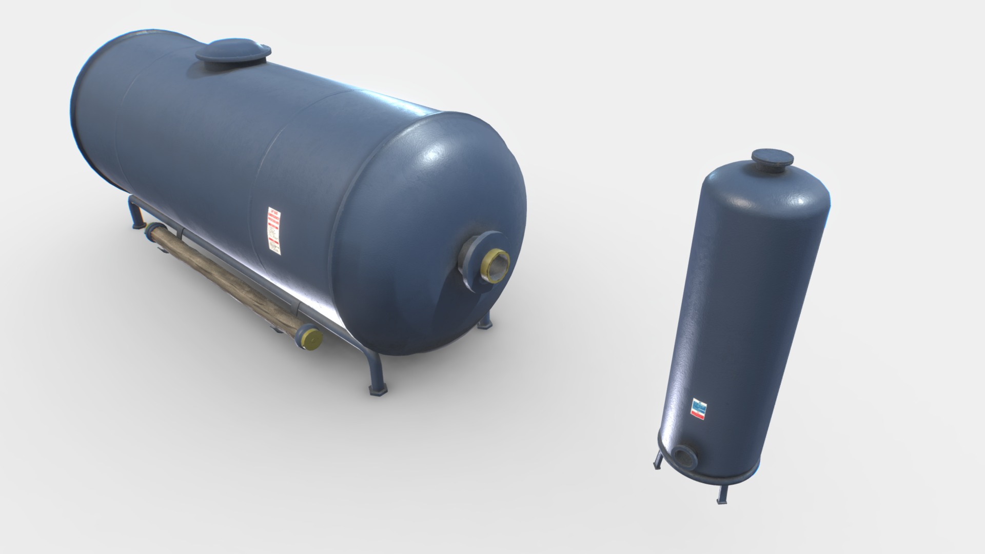 3D model Industrial Tank 1 - This is a 3D model of the Industrial Tank 1. The 3D model is about a pair of black and silver headphones.