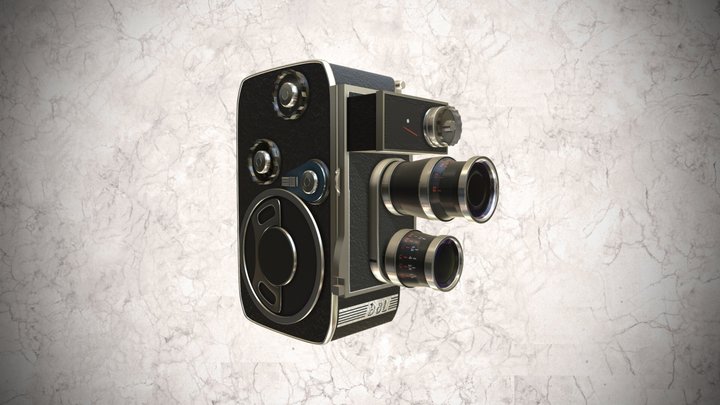 Cámara cinematográfica Paillard Bolex de 8mm 3D Model