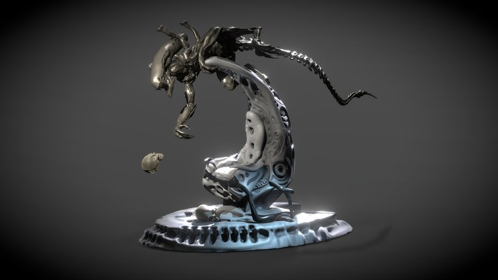 Alien Throne - Headhunter Version 3D Model