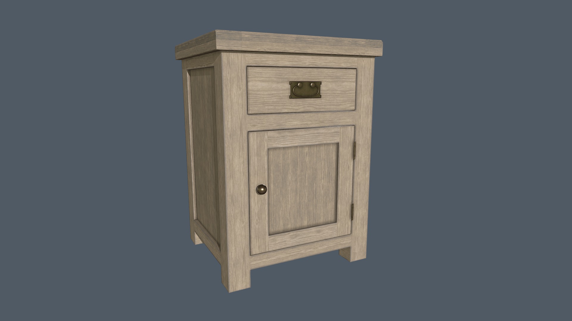 3D model Cupboard 002 - This is a 3D model of the Cupboard 002. The 3D model is about a wooden cabinet with a door.