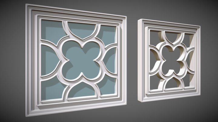 Square Gothic Window Type3 3D Model