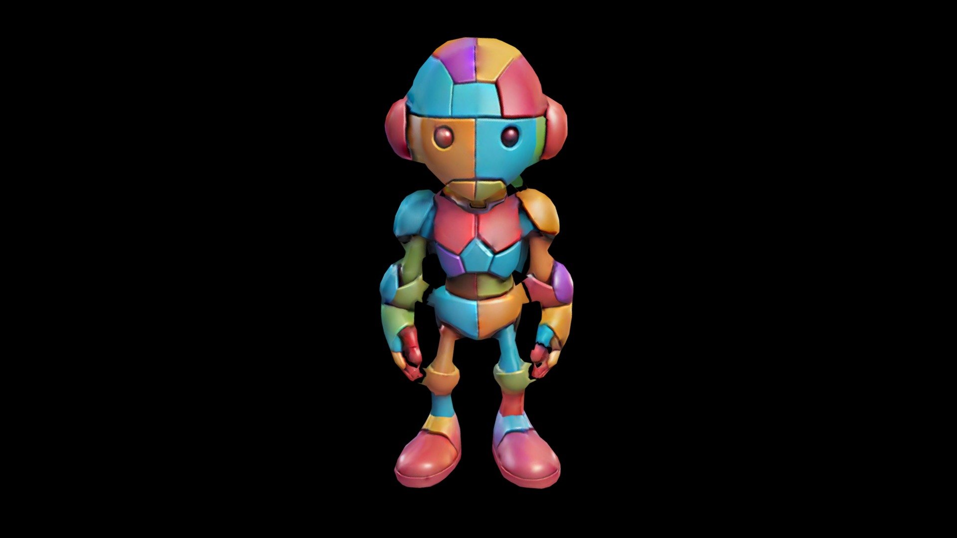 A 3D rendered robot with a colorful design. It h - Download Free 3D ...