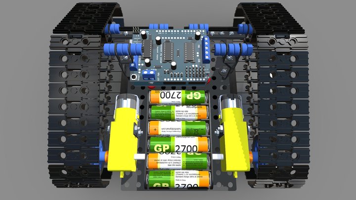 Гусеничная платформа для робота на Arduino 3D Model