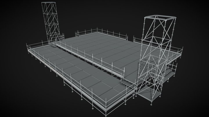 Platform scaffolding at Sommerbris Festival 3D Model