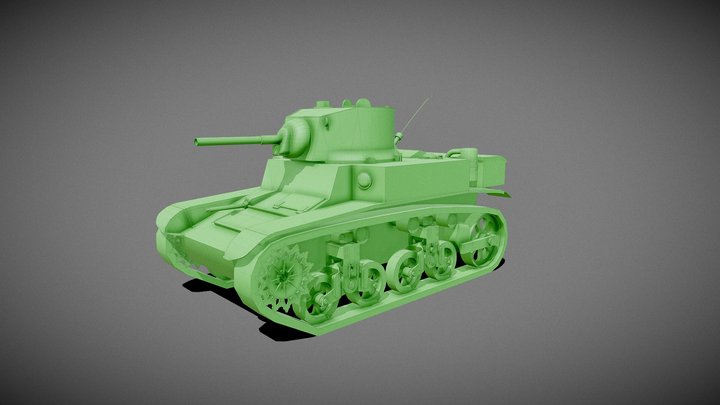 M3 Stuart Tank Base Mesh 3D Model
