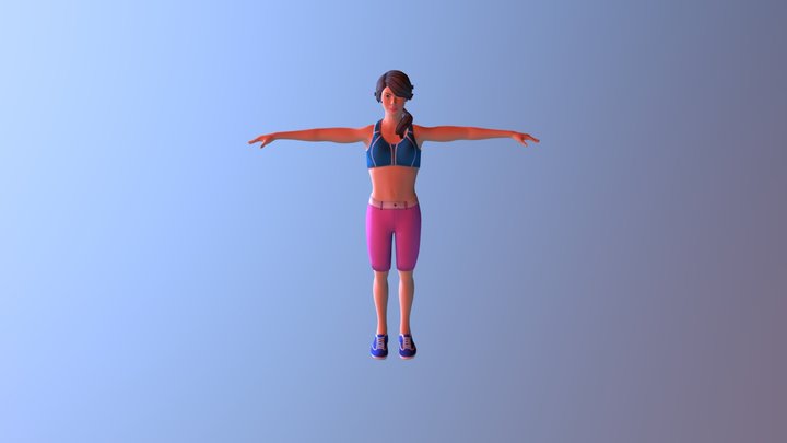 Exercise Girl 3D Model