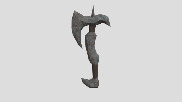 Ork Axe Low Poly 3D Model