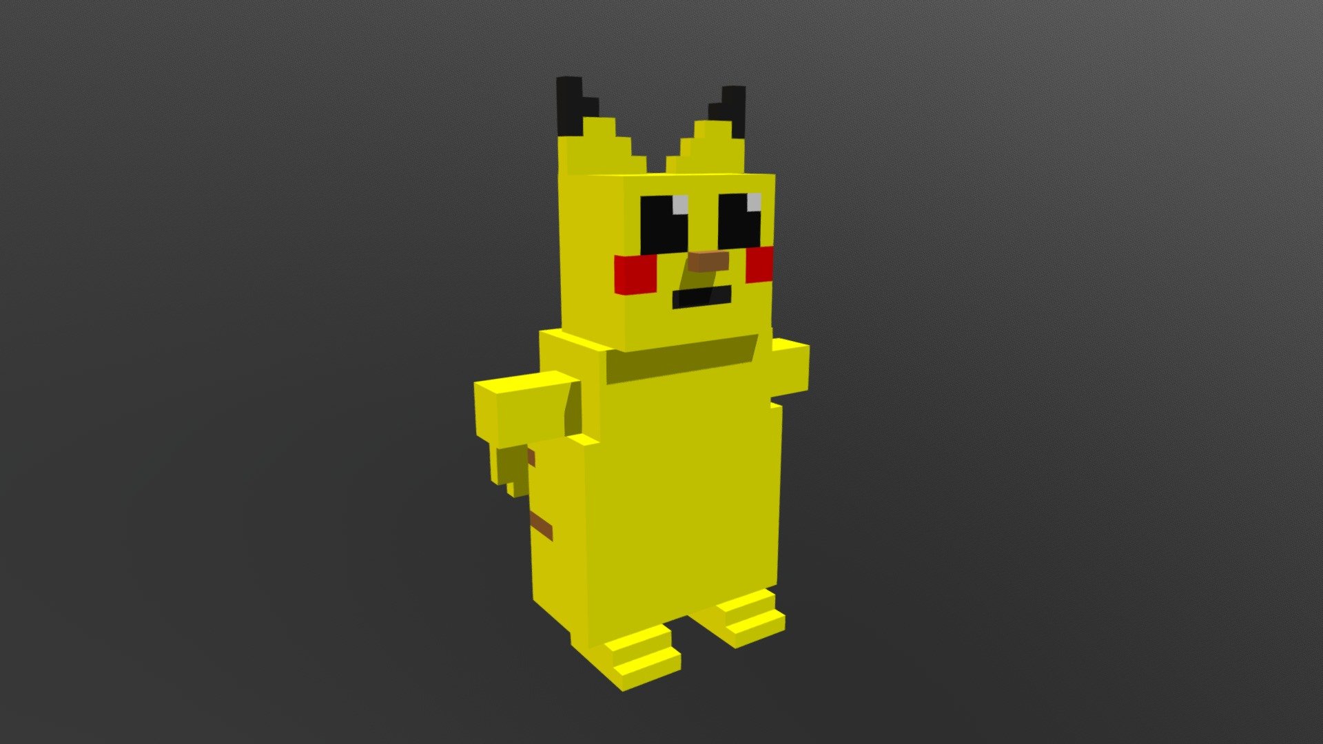 Pikachu Voxel Model